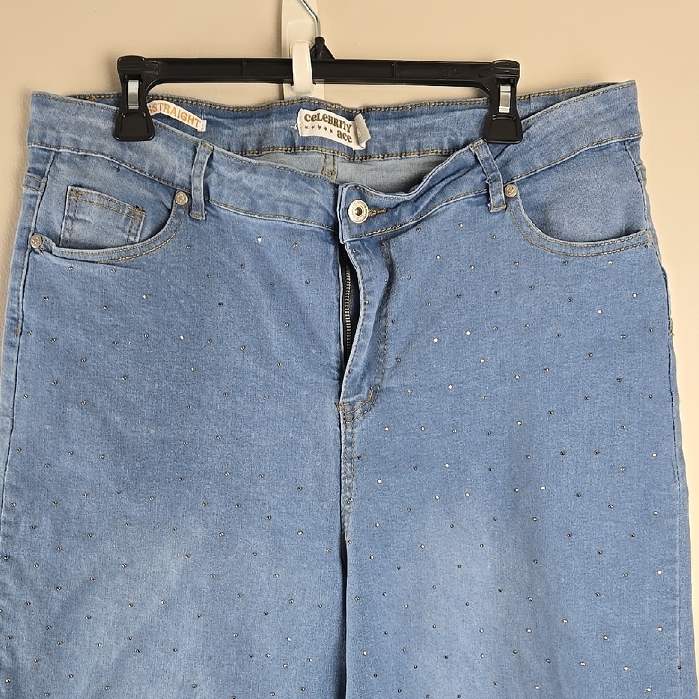 Stylish Blue Flare Wide‎ Leg Jeans - Picture 3 of 14